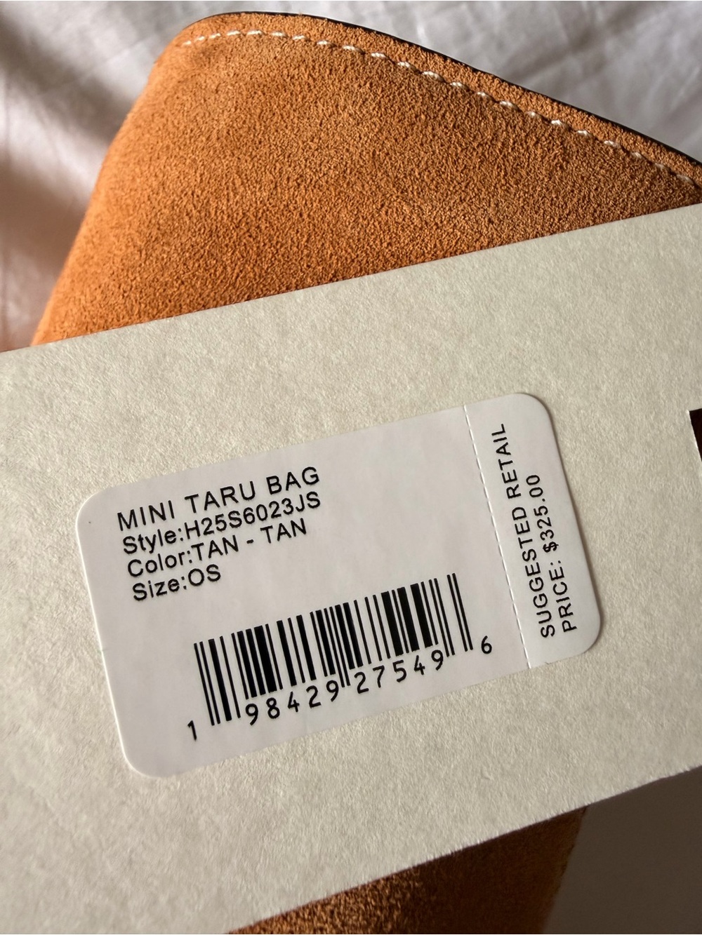 NWT STAUD Mini Taru Suede Shoulder Bag in Tan - Picture 7 of 9
